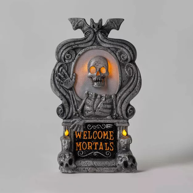 Animated Light Up Welcome Mortals Halloween Decorative Tombstone - Hyde & EEK! Boutique™ | Target