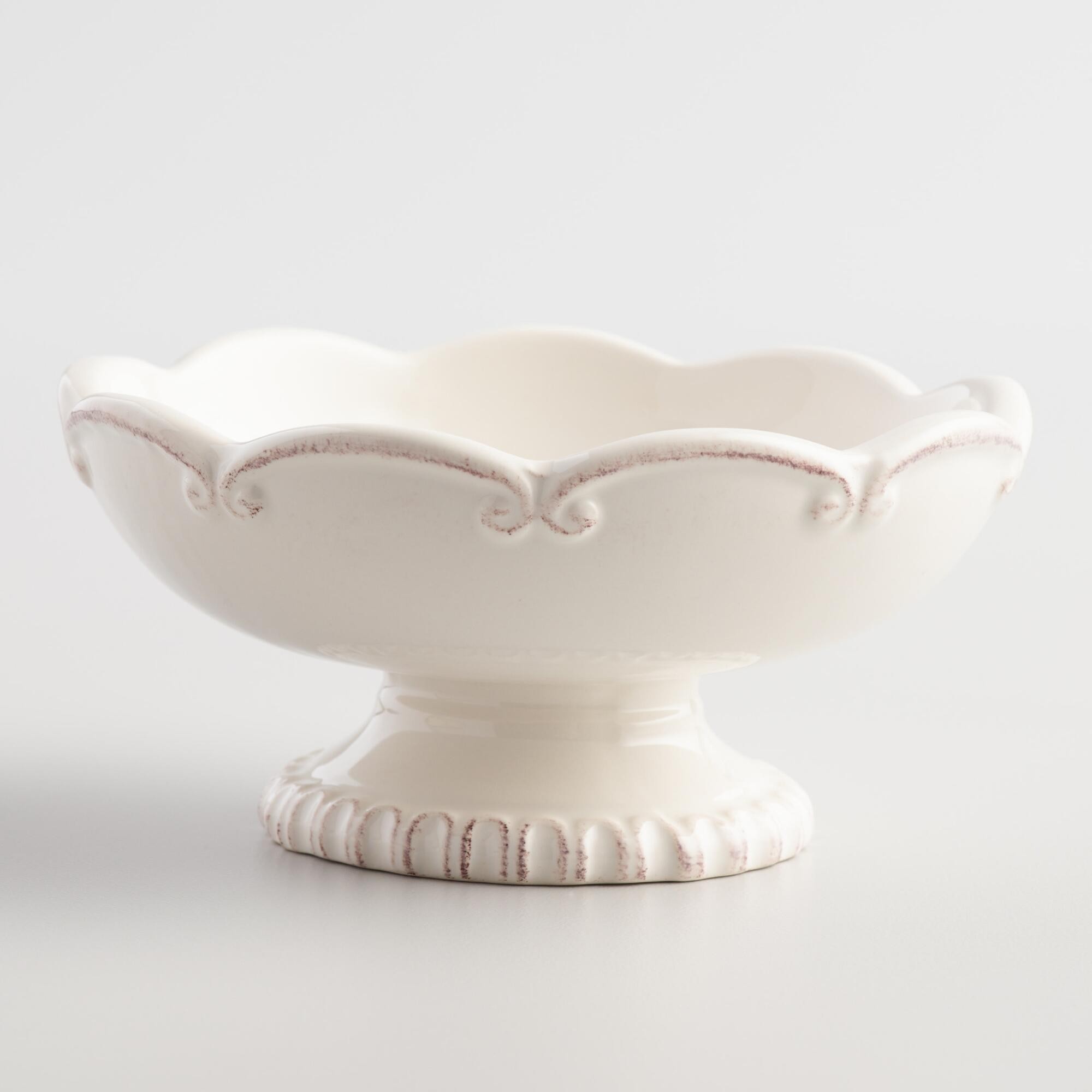 White Ceramic Pedestal Trinket Dish by World Market | World Market