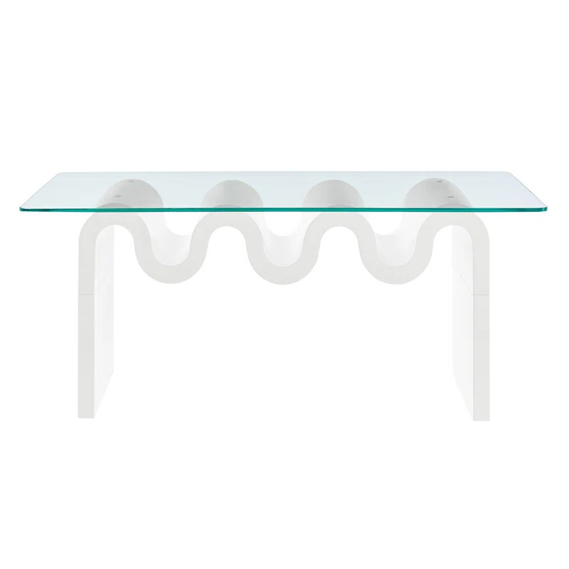 Ondine Glass Top Coffee Table In Spiced Apple | Wayfair North America