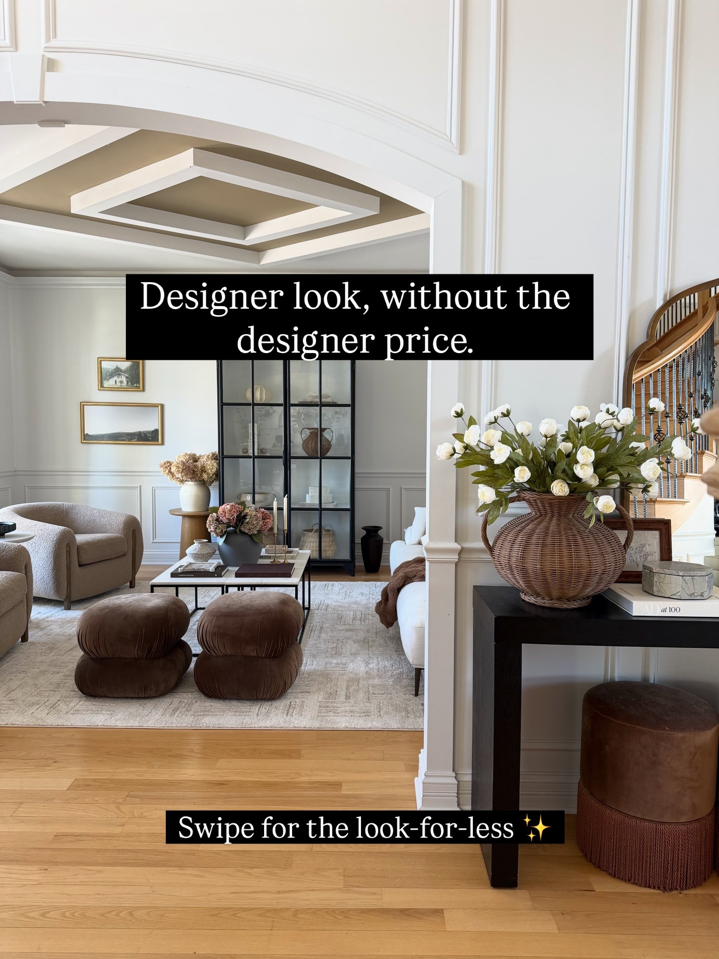 Designer look, without the designer price 🤍

These are the pieces everyone assumes are Pottery Barn, RH, or West Elm — but they’re actually smart look-for-less finds I use in my own home. From furniture to lighting to bedding, every piece gives the same elevated feel for a fraction of the cost.

If you love a curated, timeless home without overspending, this one’s for you.

✨ Comment SHOP THIS and I’ll send all the links.