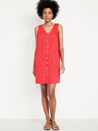 Sleeveless Button-Front Mini Dress | Old Navy (US)