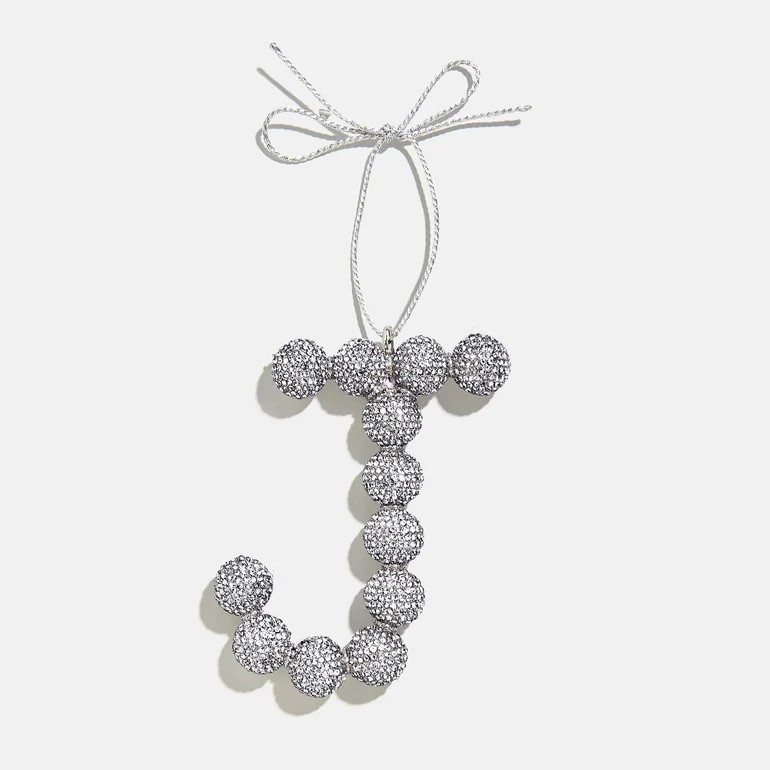 Merry Monogram Ornament - Silver/Pav\u00e9 | BaubleBar