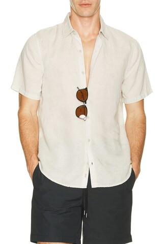 onia Jack Air Linen Shirt in Grey | FWRD 