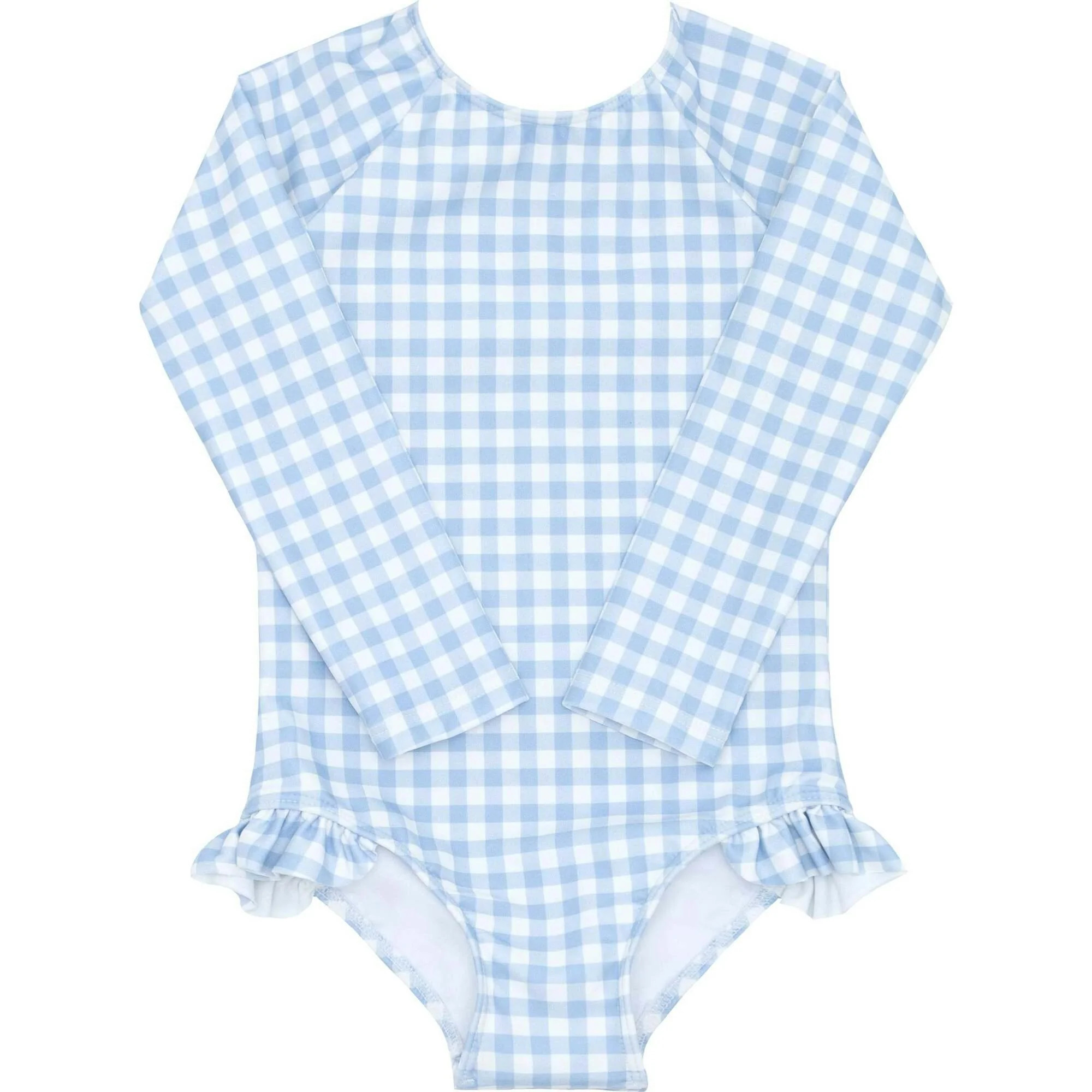 Girls Oasis Blue Gingham Rashguard One Piece 12m | Maisonette