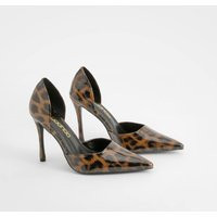 Leopard Patent Cut Out Court Shoes | PrettyLittleThing UK