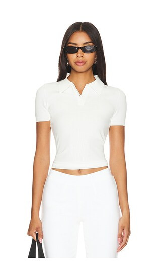 Candi Polo Top in White | Revolve Clothing (Global)