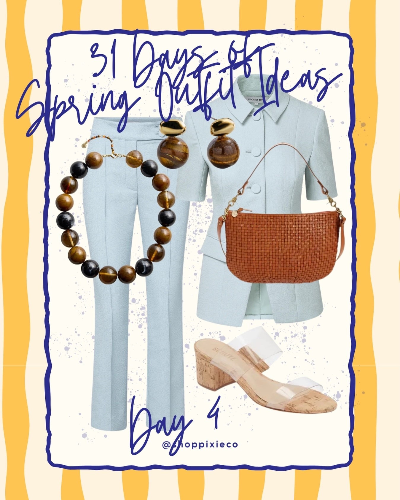 Day 4 of my 31 Days of Spring Outfit Ideas 🌿
(Comment PIXIE)

This little Veronica Beard suit is such a fun reminder that tailoring doesn’t have to feel stiff or corporate. Add a woven bag, wood jewelry, and clear wedges and suddenly it feels fresh, modern, and very midlife cool.

This is exactly how I like to dress right now — polished but relaxed, elevated but easy. Pieces that work for real life: work meetings, brunch, travel days, or date night.

Because dressing our age doesn’t mean dressing boring… it just means we know how to style it better. 😉

💐 Comment PIXIE for the links.

All outfit details are linked in LTK @ShopPixieCo.
#ModernMidlifeStyle
#WomenOver50Style
#ElevatedEveryday
#SpringStyleIdeas
#ShopPixieCo

Comment PIXIE below to receive a DM with the link to this post on my LTK ⬇ https://liketk.it/5XnUZ