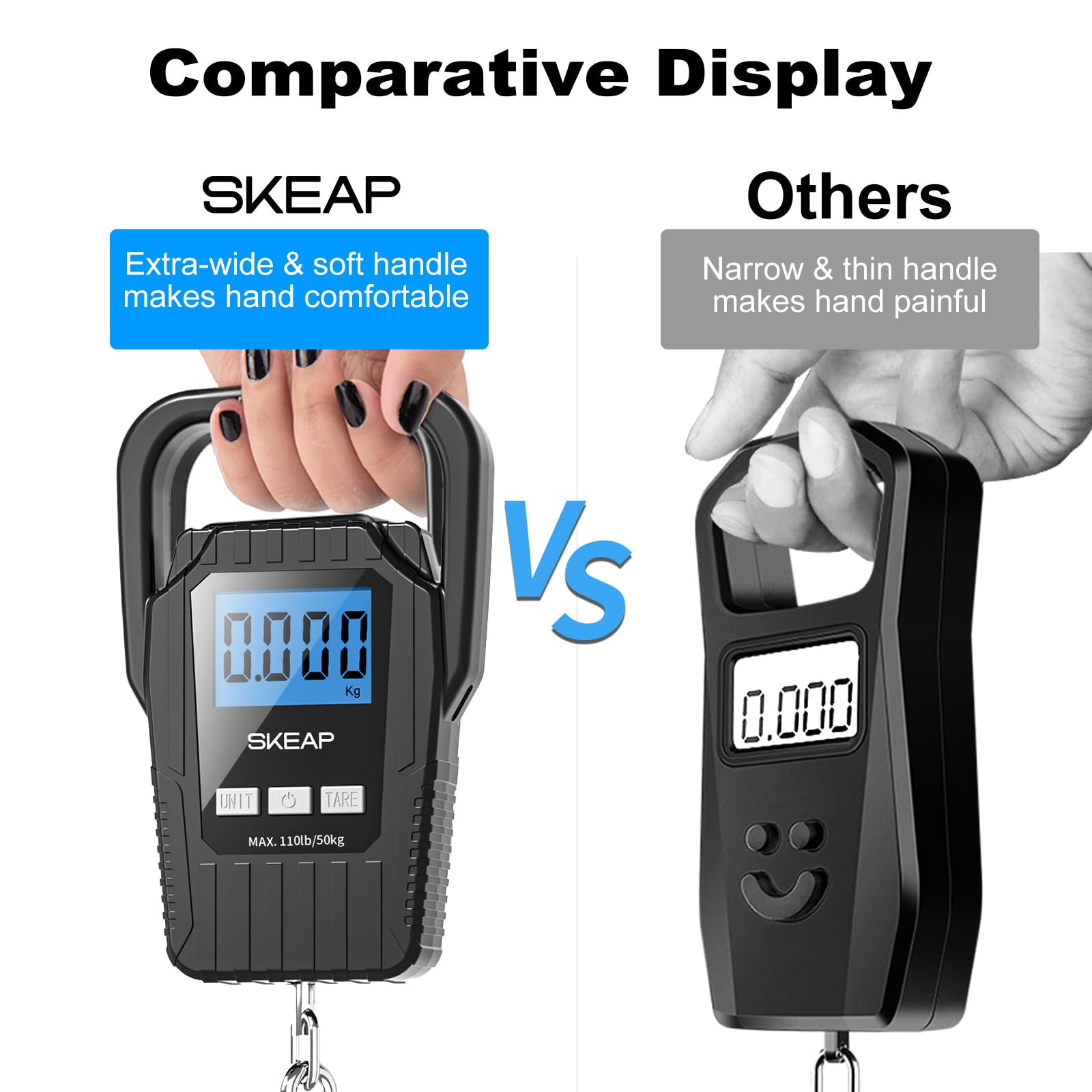 Digital Fish Scale Hanging Scale Fishing Scale, SKEAP 110lb/50kg Luggage Scale,Fish Weighing Scal... | Amazon (US)