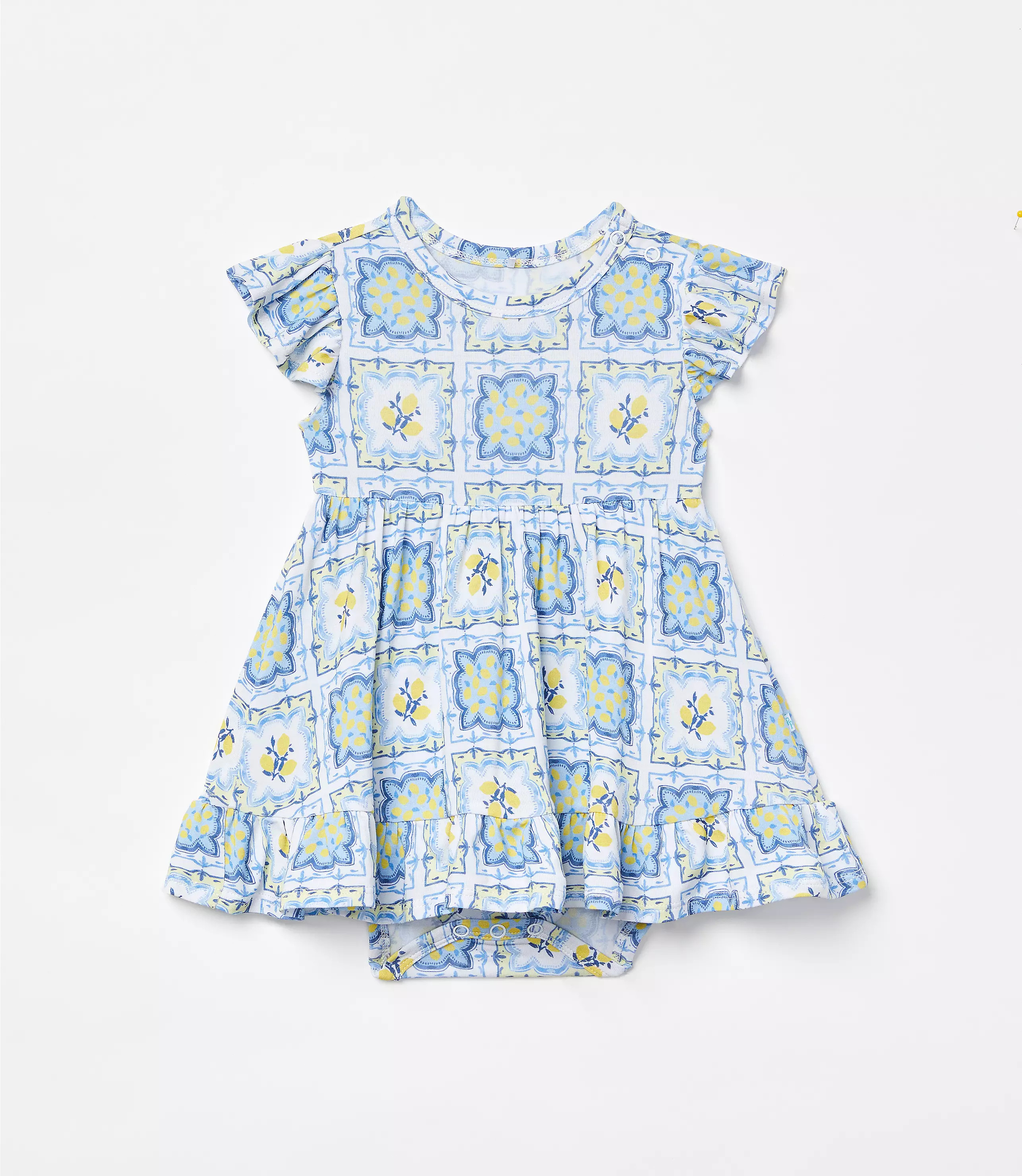 Posh Peanut X LOFT Lemon Cap Sleeve Ruffled Twirl Bodysuit Dress | LOFT