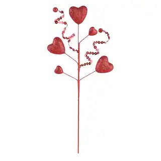 Red Glitter Hearts & Curls Pick by Celebrate It™ | Michaels | Michaels Stores