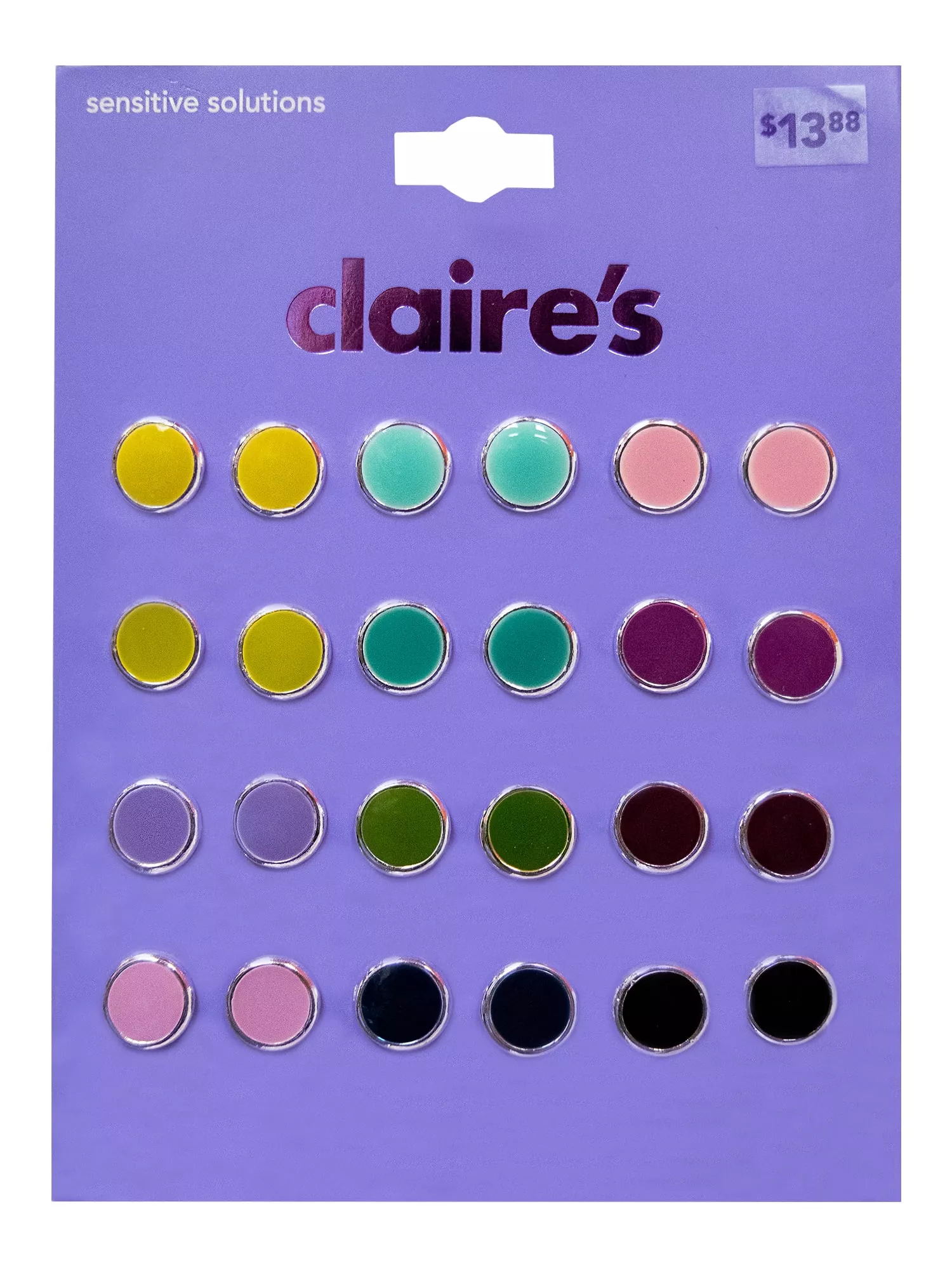 Claire's Girls' Critter Happy Stud Earrings Set, Post Back, 10 Pack, 76220