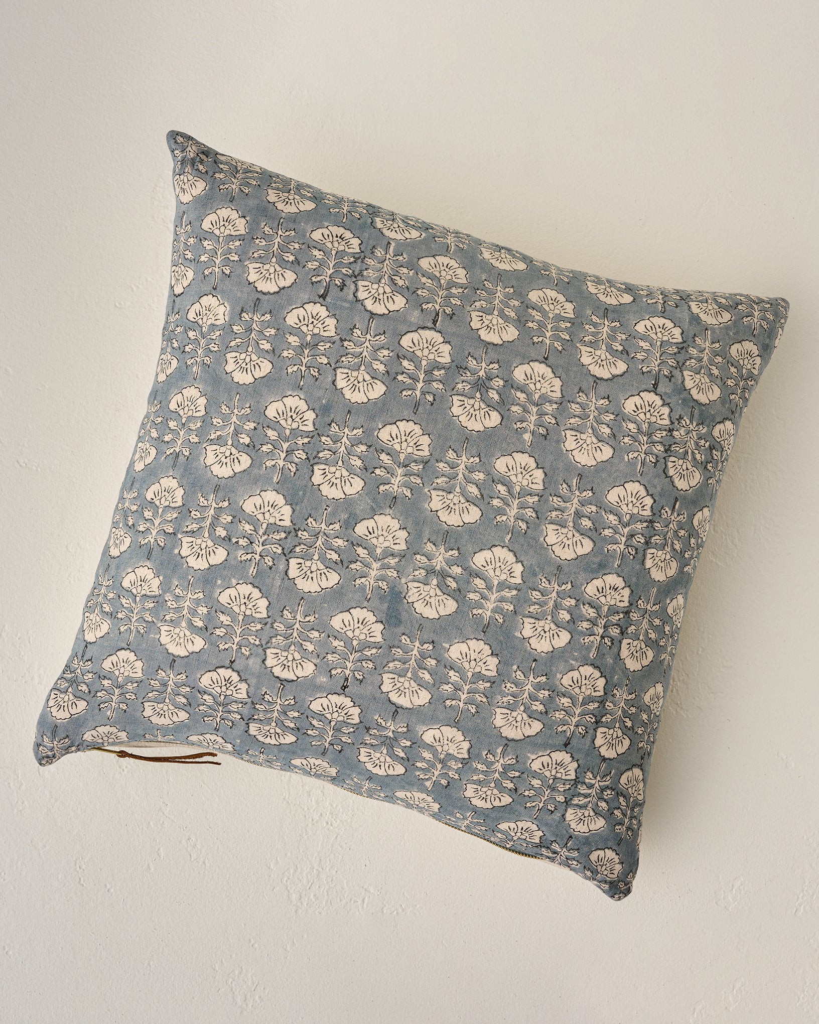 Flora Silver Blue Printed Pillow | Magnolia