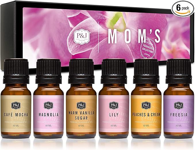 P&J Trading Mom's Set of 6 Fragrance Oils - Lily, Magnolia, Peaches & Cream, Café Mocha, Warm Va... | Amazon (US)