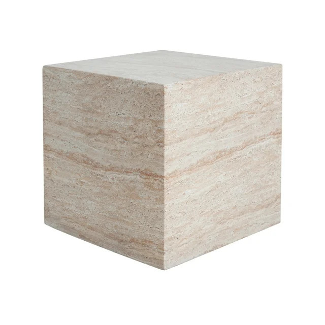 Christopher Knight Home Elegant 22" Outdoor Lightweight Concrete Square Side Table, Travertine Fi... | Walmart (US)