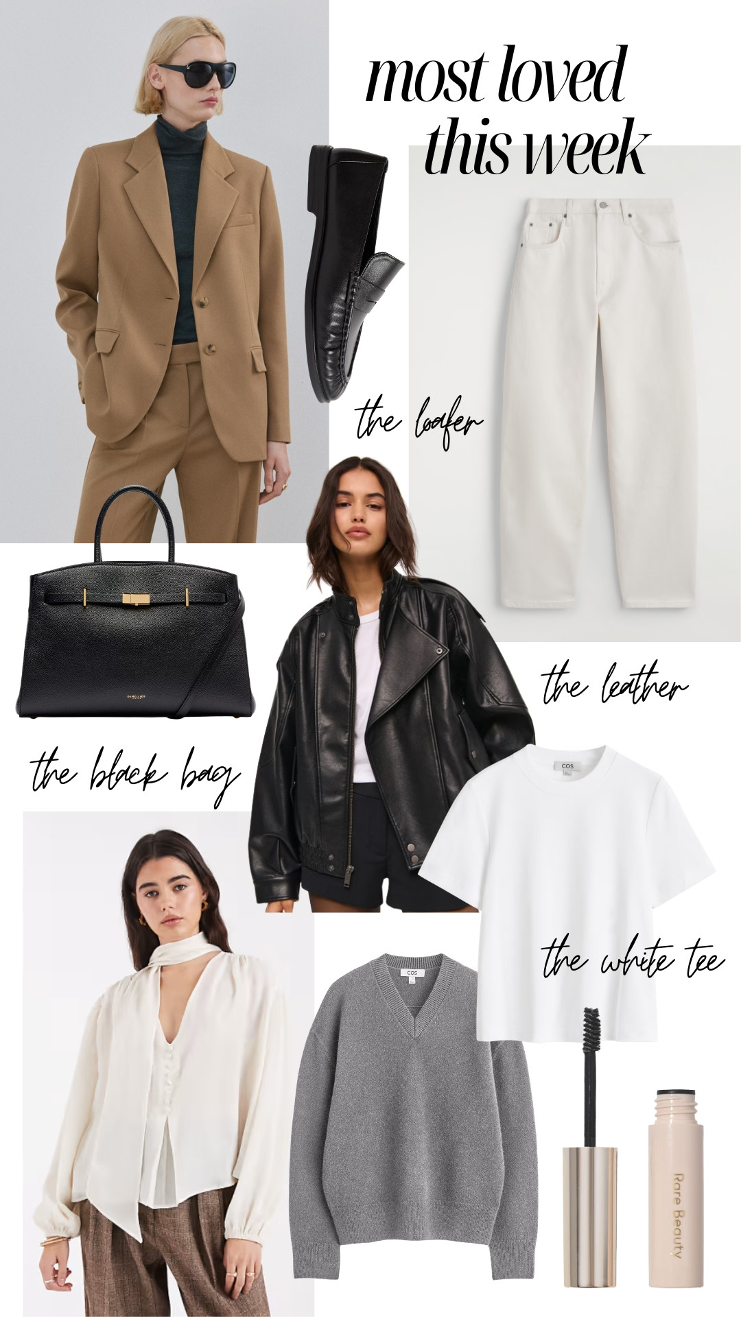 Most loved by you this week. Spring staples and favourites, white tees and denim, oversized leather jackets and blazers, black leather bags and loafers 

 #LTKspring #LTKstyletip