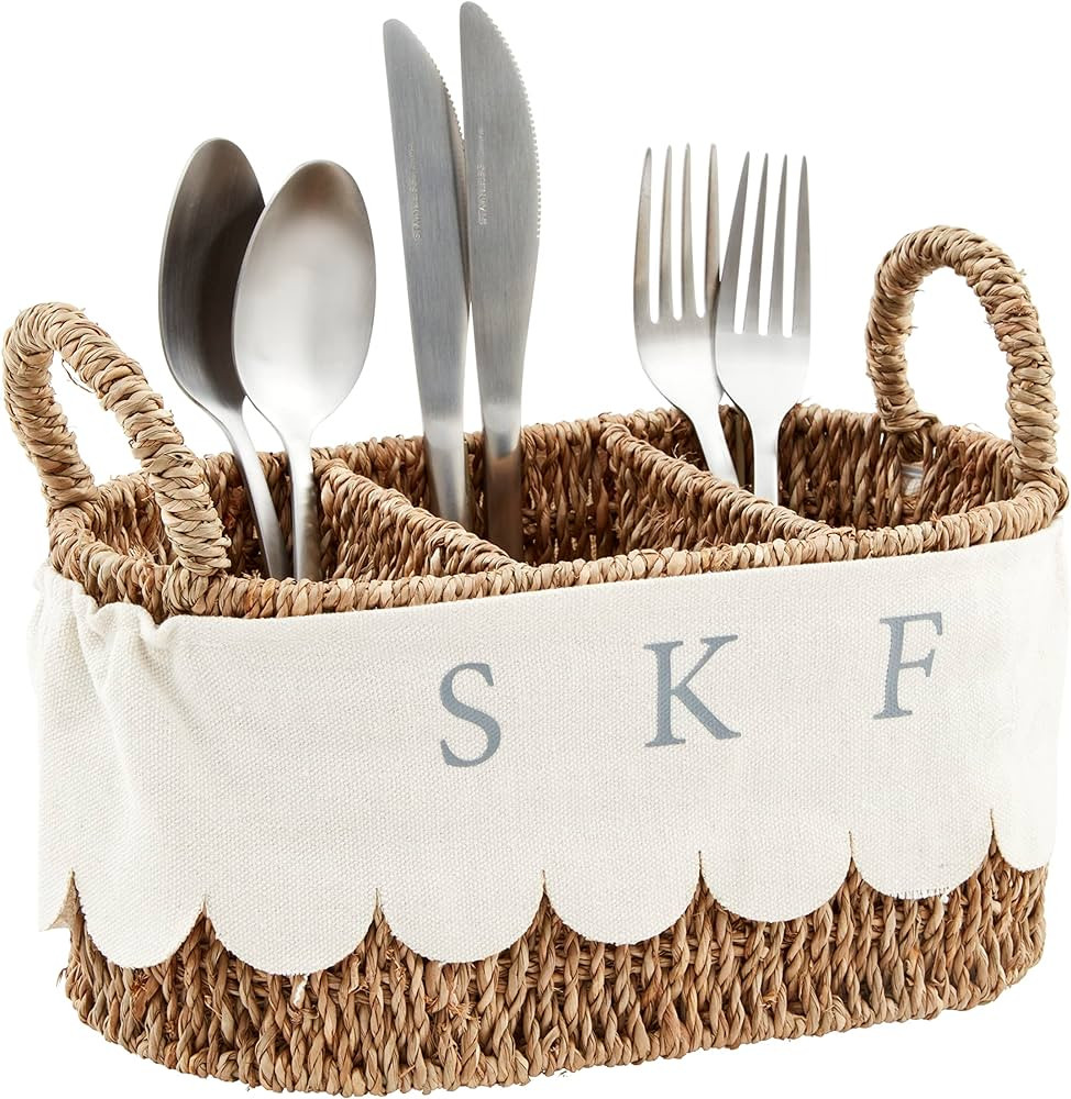 Mud Pie Utensil Holder, 10" x 5", Brown | Amazon (US)