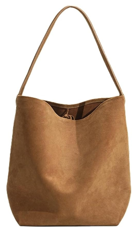 Genuine Leather Bucket Shoulder Bags for Women Ladies Large Tote Purse Handbags Soft Suede Workin... | Amazon (US)