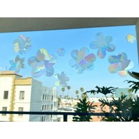 Flower Suncatcher Sticker Set, Rainbow Window Stickers | Etsy (US)