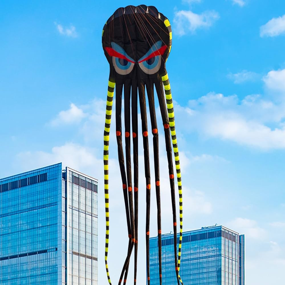 3D 26ft Ultra Large & Funs Octopus Foil Kite with 1000D Kite String, Beach Park Outdoor Fun Beach... | Amazon (US)