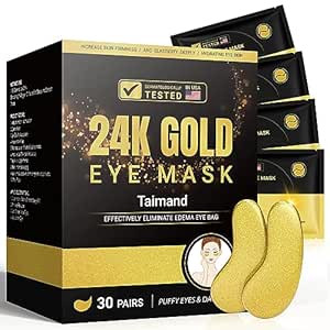 Taimand Under Eye Patches (30 Pairs), 24K Gold Under Eye Mask for Puffy Eyes, Dark Circles,Bags a... | Amazon (US)