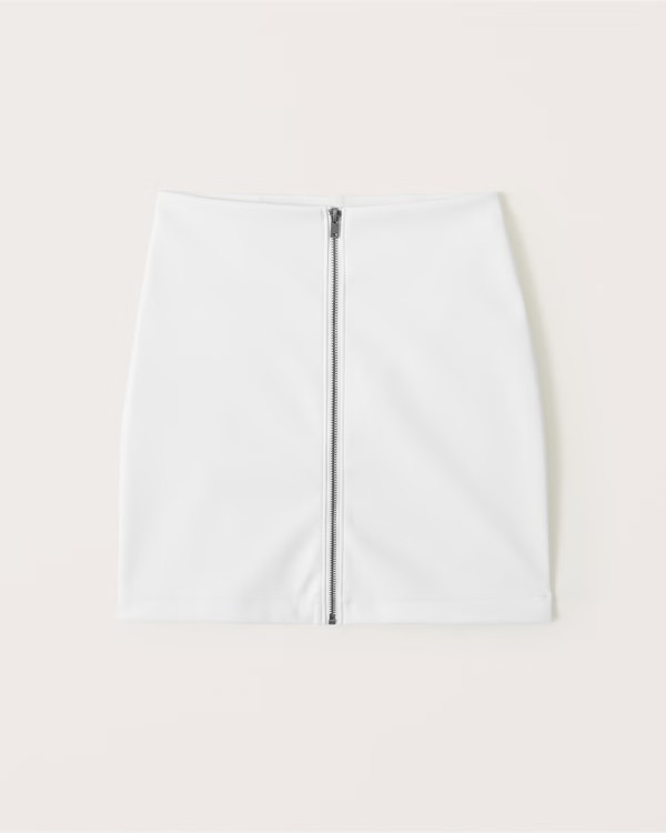Women's Zip-Up Vegan Leather Mini Skirt | Women's Bottoms | Abercrombie.com | Abercrombie & Fitch (US)