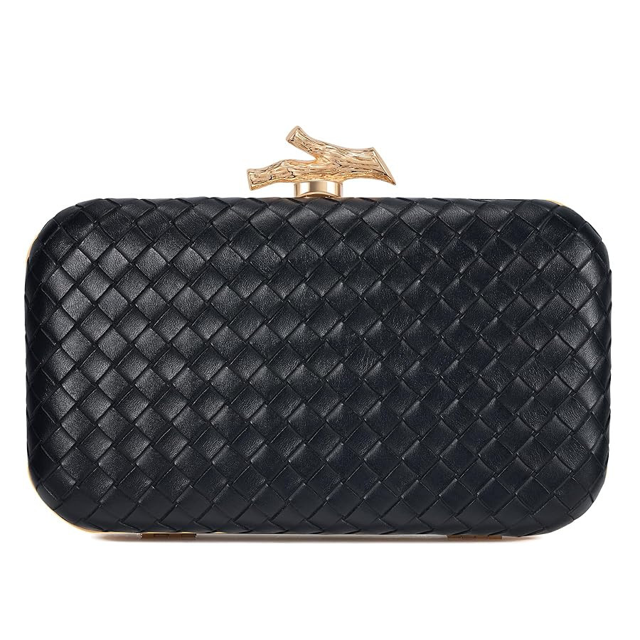 Clutch Purses for Women Evening/Wedding Chic Woven Bag Formal PU Leather Purse Designer Handbags ... | Amazon (US)