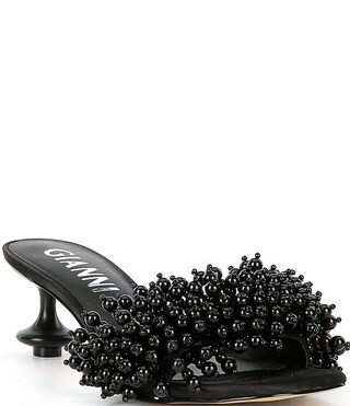 Lonzo Bead Ornament Square Toe Slide Sandals | Dillard's