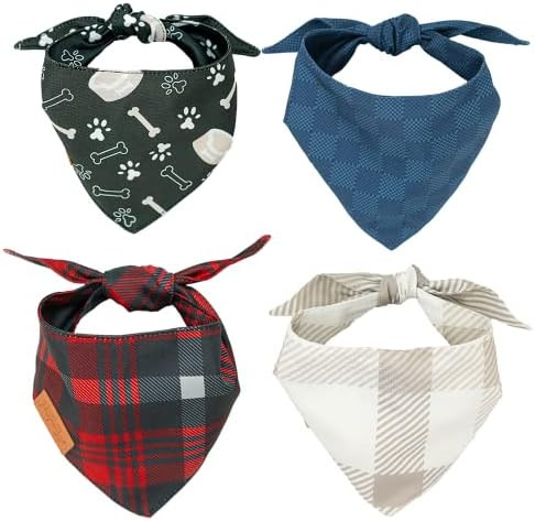 Call The Pawparazzi Dog Bandanas - 4 Pack (Boy Pack) Adjustable Fit | Small, Medium & Large Sizes (M | Amazon (US)