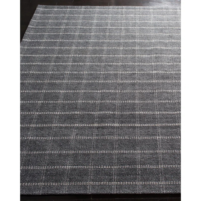 Tamworth Plaid Handmade Flatweave Charcoal Area Rug | Wayfair North America