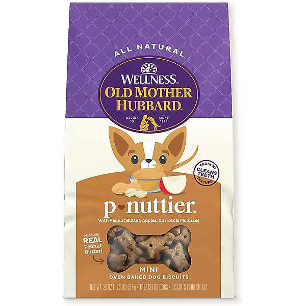 Old Mother Hubbard by Wellness Classic P-Nuttier Natural Mini Oven-Baked Biscuits Dog Treats | Chewy.com
