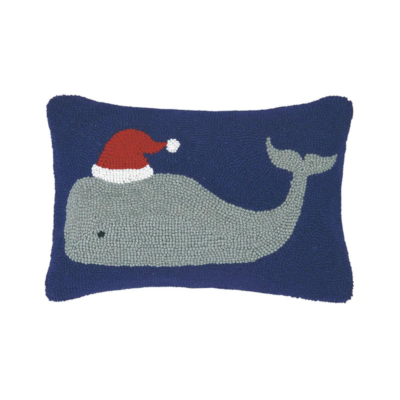 Christmas Whale Hook Pillow | Cailini Coastal