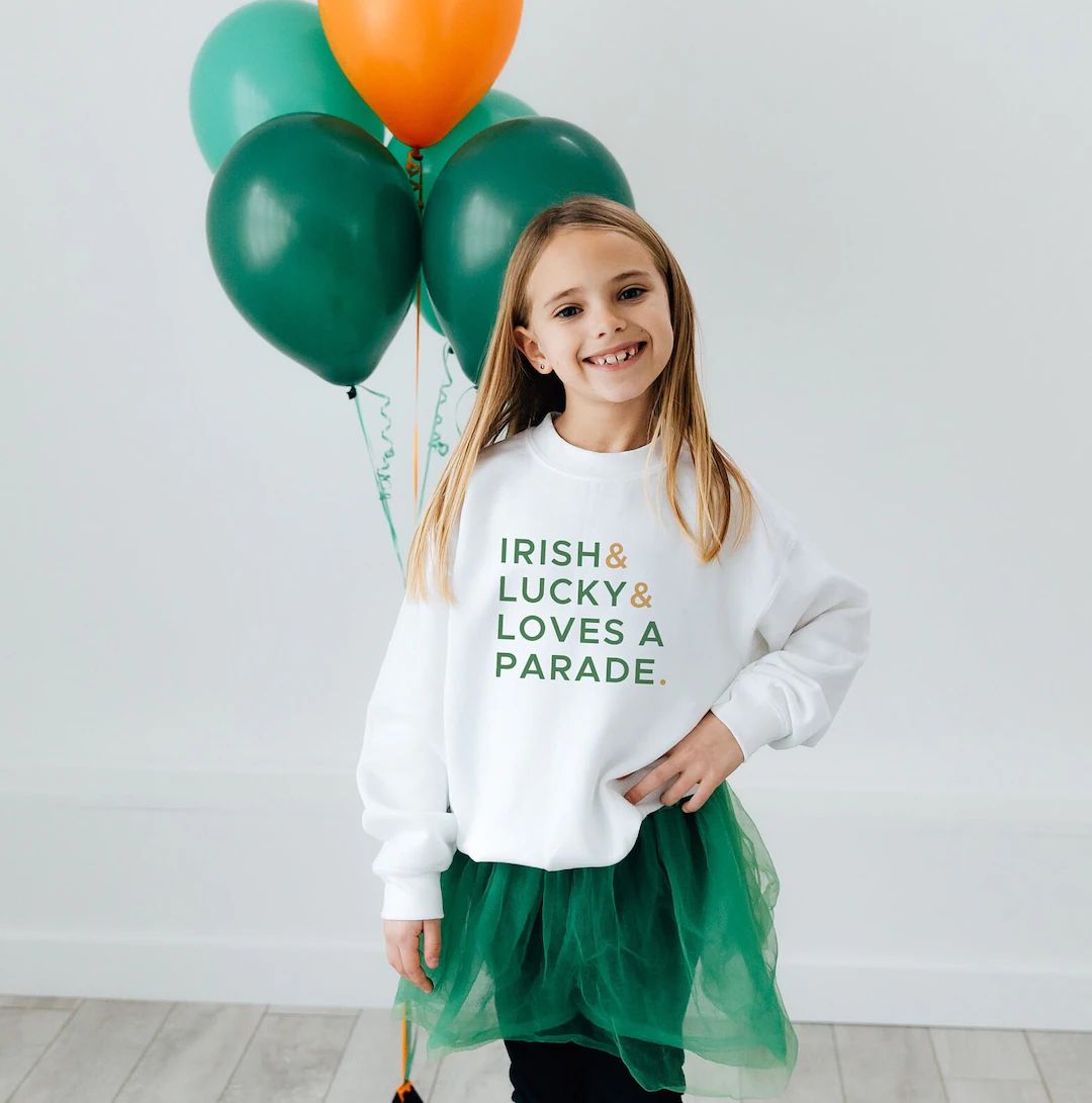 Youth St. Patricks Day Parade Sweatshirt Long Sleeve Kids Irish T-shirt St. Patrick's Day Celtic ... | Etsy (US)