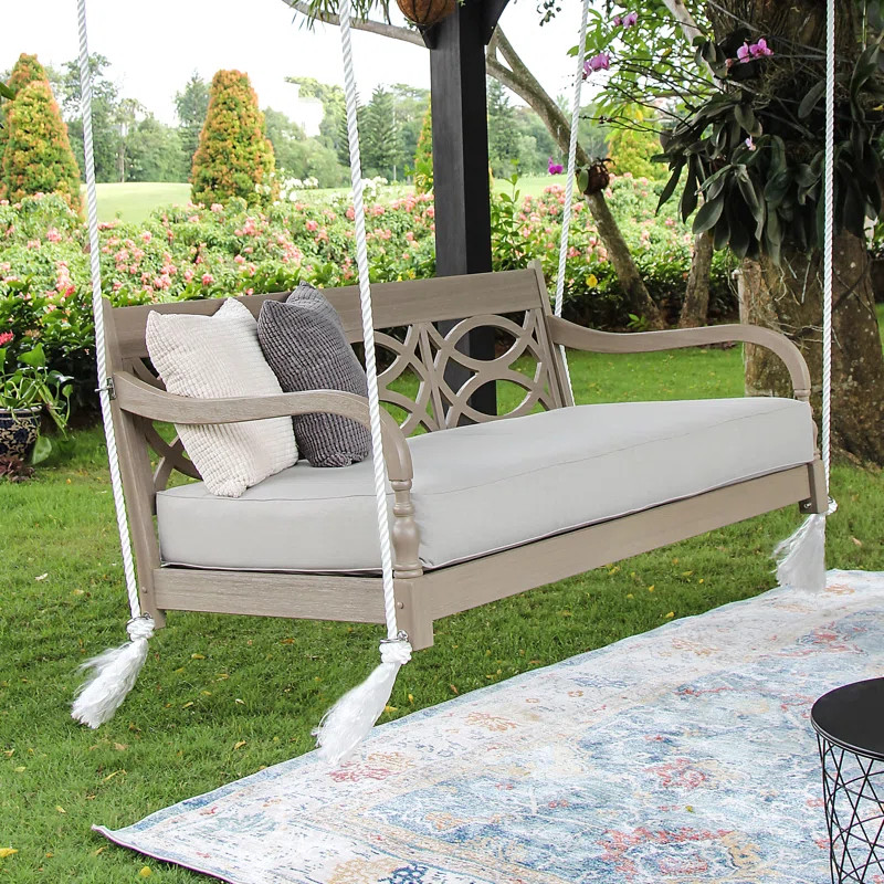 Dexter 2 Person Solid Wood Porch Swing Daybed | Wayfair North America