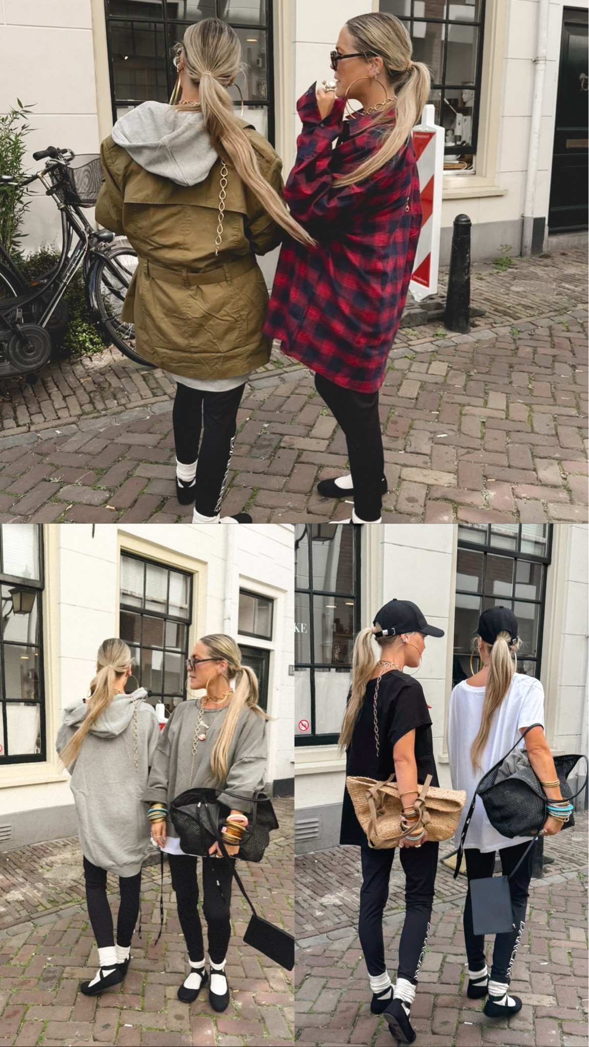 Styled our new leggings in 3 ways total look @Bonprix we totally love the more oversized fit and sized up in the cute trenchcoat and check shirt also these v neck tees we wear in the biggest size. And these ballerina shoes we will be wearing on repeat this fall with these slouchy socks. xoxo

#LTKFashionMonth #LTKstyletip #LTKautumn