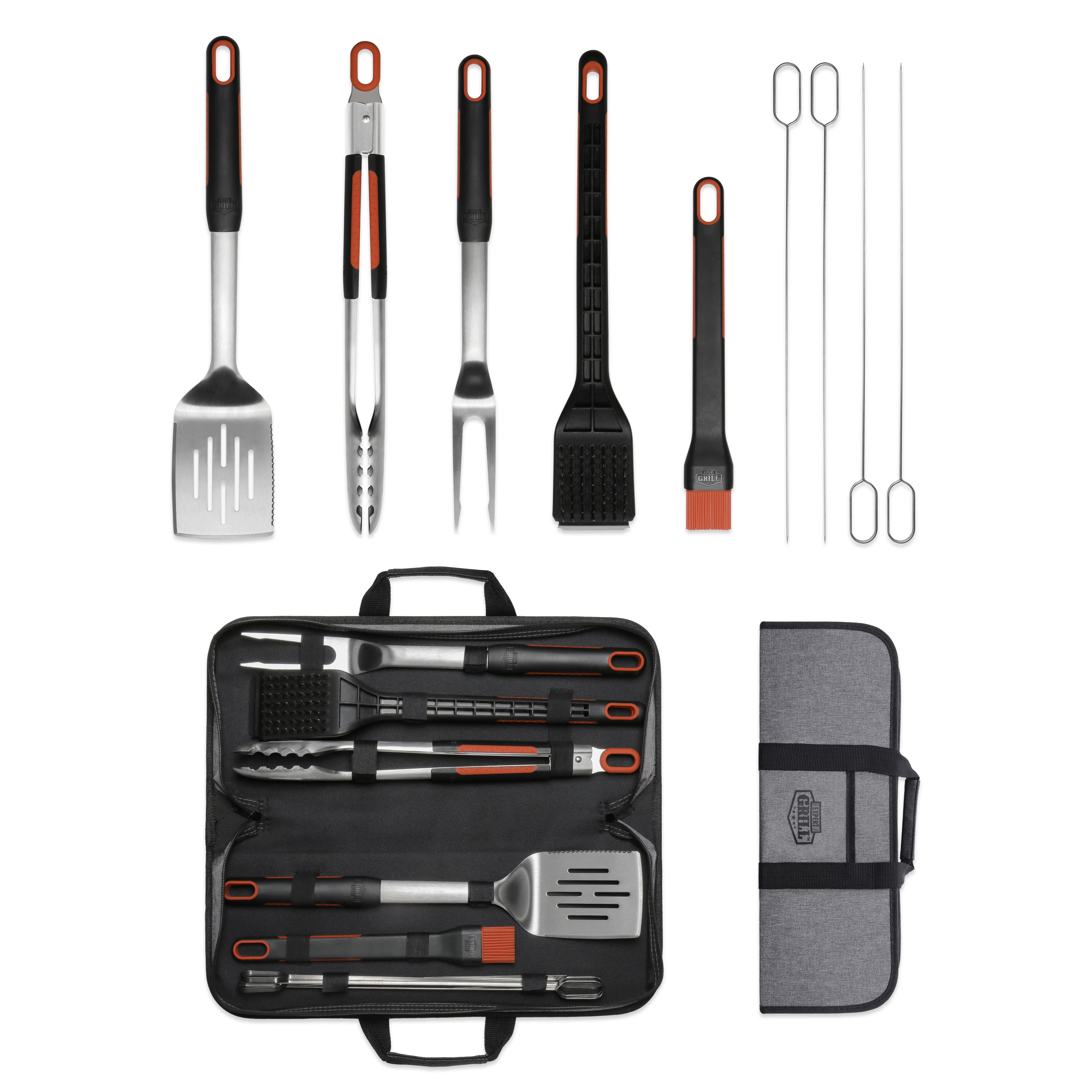 Expert Grill Stainless Steel Soft Grip BBQ Grill Tool Set, 10-Piece | Walmart (US)