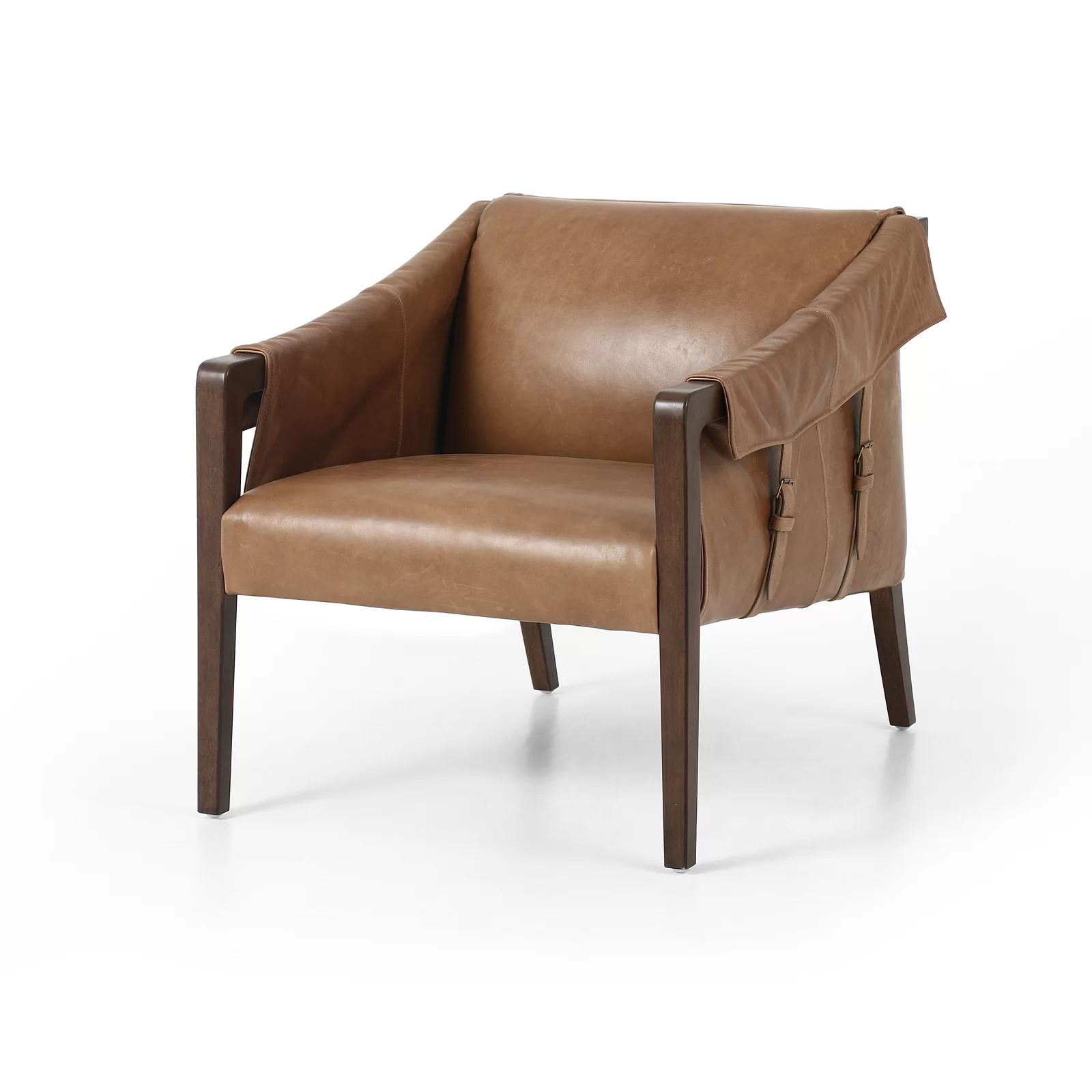 Bauer Solid Wood Genuine Leather Armchair | Wayfair North America