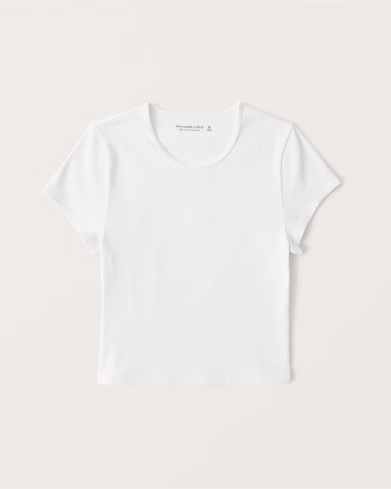 Short-Sleeve Seamless Ribbed Crew Tee | Abercrombie & Fitch (US)