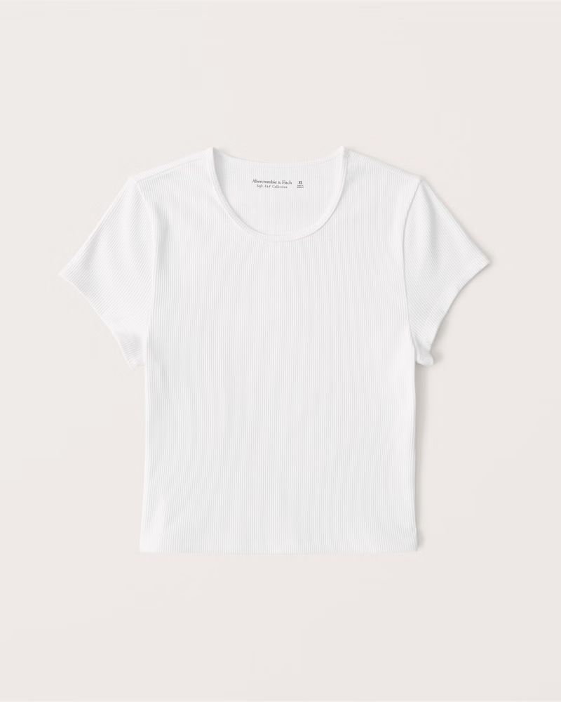 Women's Short-Sleeve Seamless Ribbed Crew Tee | Women's Tops | Abercrombie.com | Abercrombie & Fitch (US)