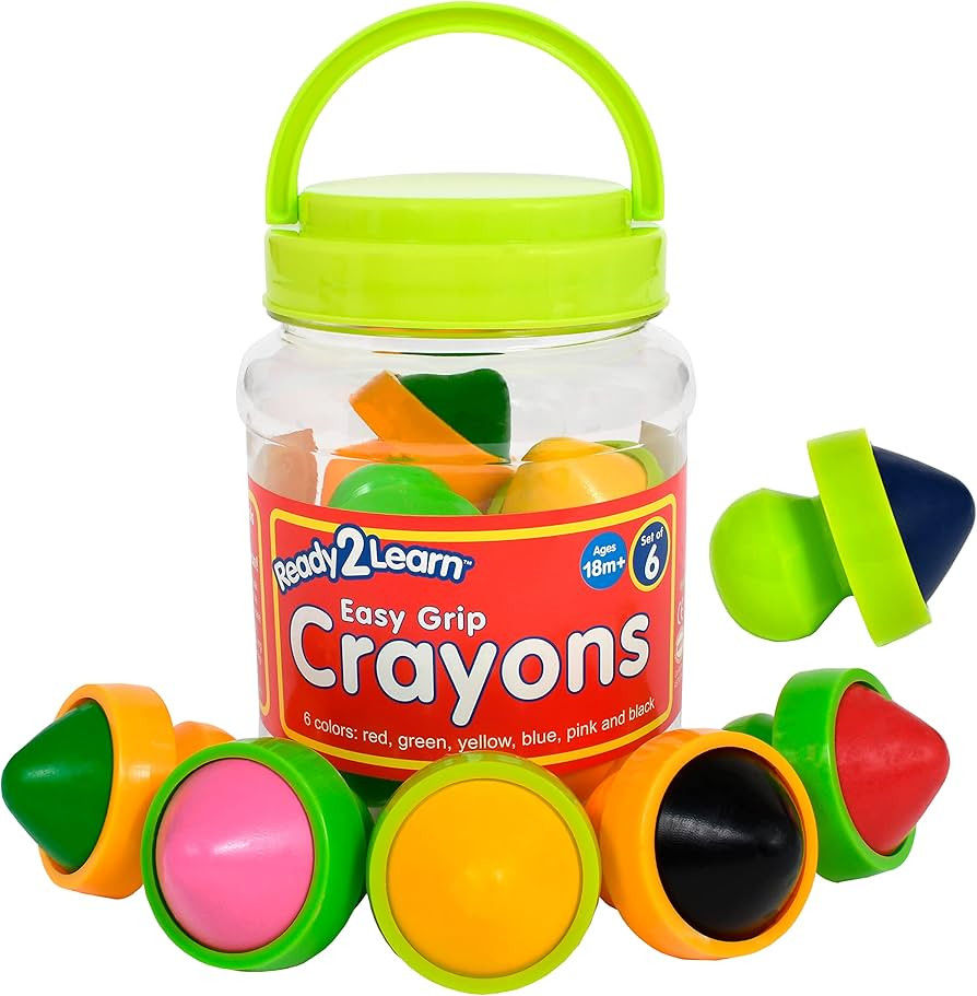 READY 2 LEARN Easy Grip Crayons - 6 Colors - 18m+ - Non-Toxic Toddler Crayons - Easy to Hold - Re... | Amazon (US)