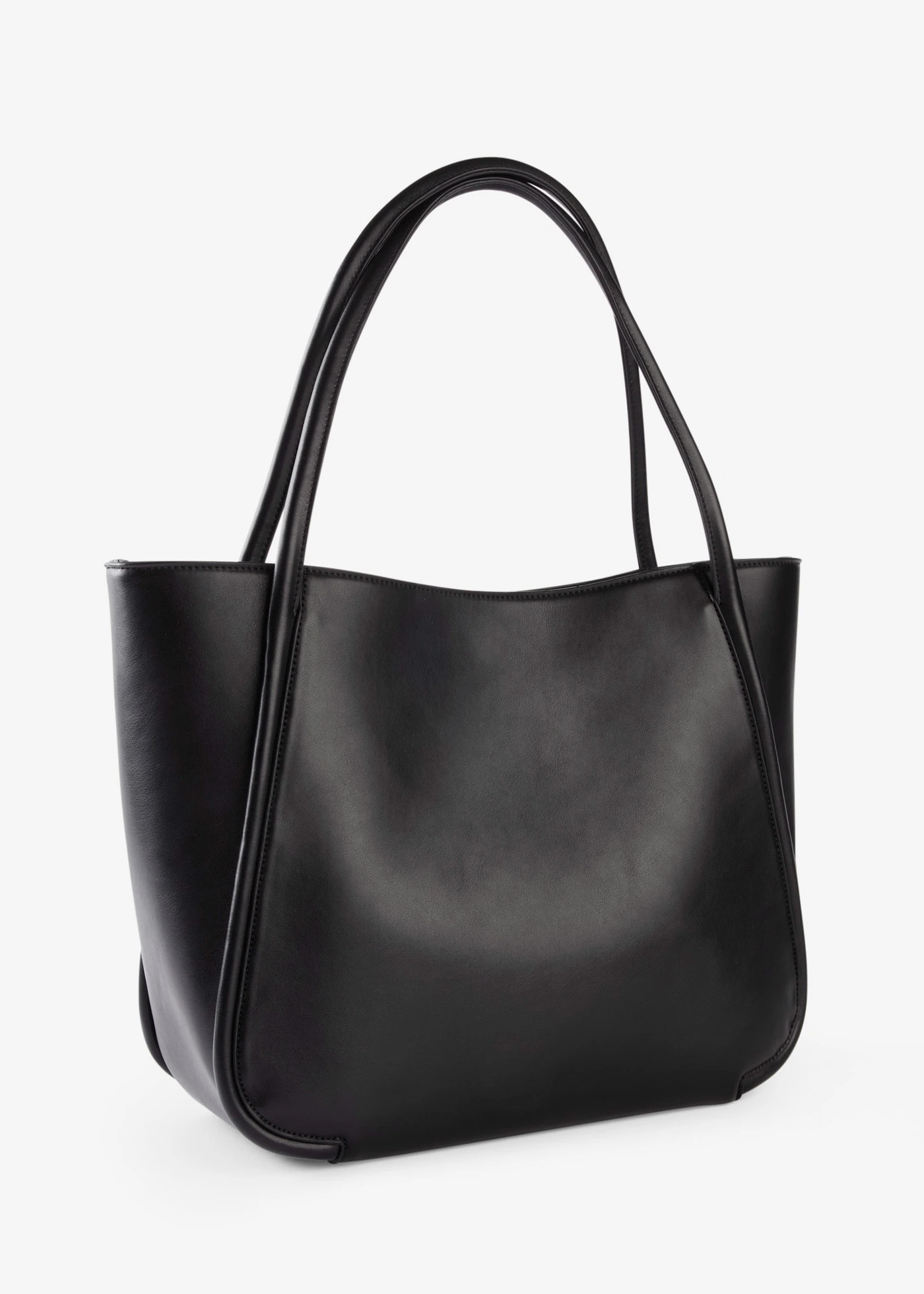 Shopper met ronde paspels en groot binnenvak zwart | Bonprix NL