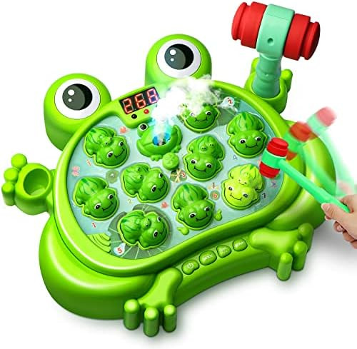HopeRock Toys for 2 3 4 5 Year Old Boy,Toddler Toys Age 2-4, Whack A Frog Game,with 5 Modes,45 Le... | Amazon (US)
