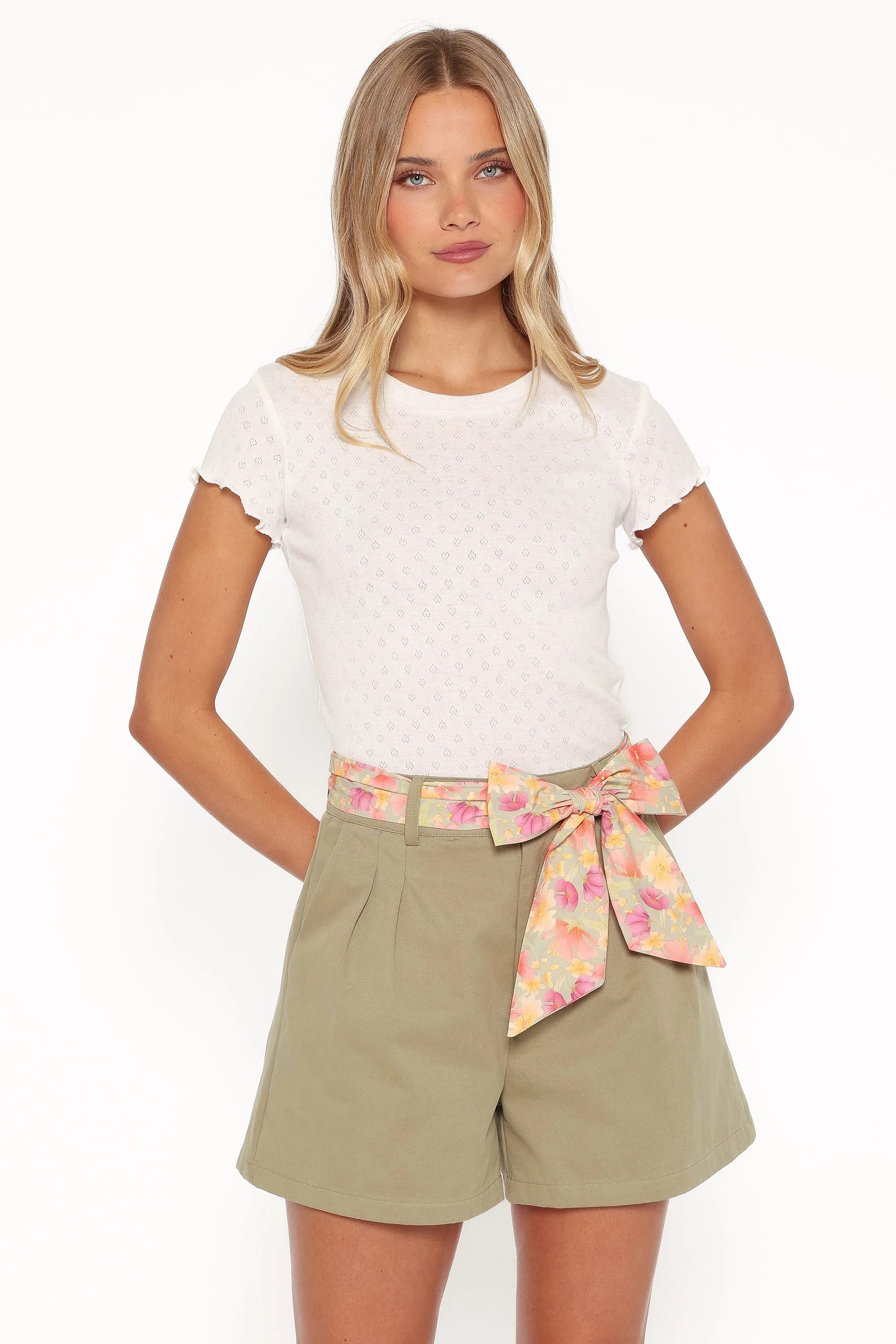 Darla Pointelle Baby Tee - White | Petal & Pup (US)