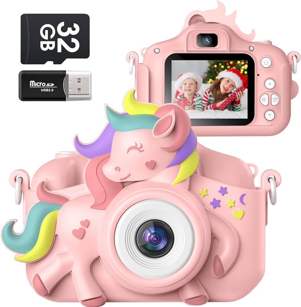 Kids Camera for 3-8 Years Old Toddlers Childrens Boys Girls Unicorn Selfie Camera 20.0 MP HD 1080... | Amazon (US)