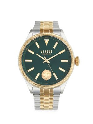 Versus Versace 45MM Stainless Steel Two-Tone Bracelet Watch on SALE | Saks OFF 5TH | Saks Fifth Avenue OFF 5TH