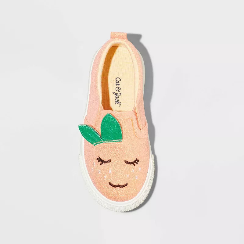 Toddler Girls' Vivian Fruit Print Slip-On Apparel Sneakers - Cat & Jack™ Orange | Target
