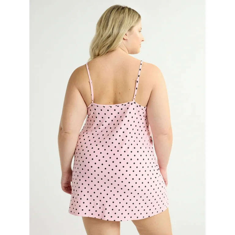 Joyspun Women’s Lace Trim Knit Chemise, Sizes XS to 3X | Walmart (US)