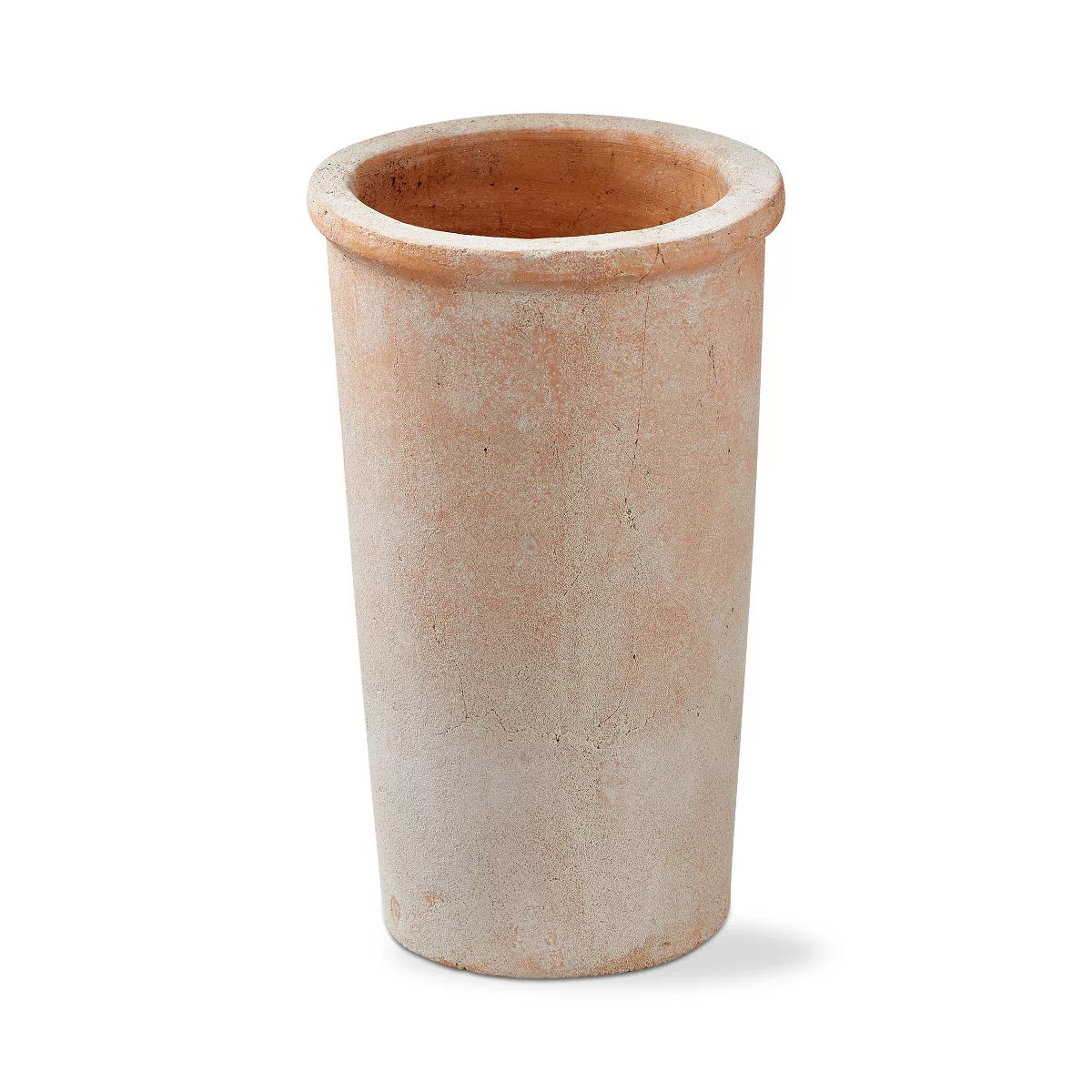 tagltd Baja Whitewashed Terracotta Tall Planter Medium, 5.7L x 5.7W x 9.7H inches, fits a 4" drop... | Target