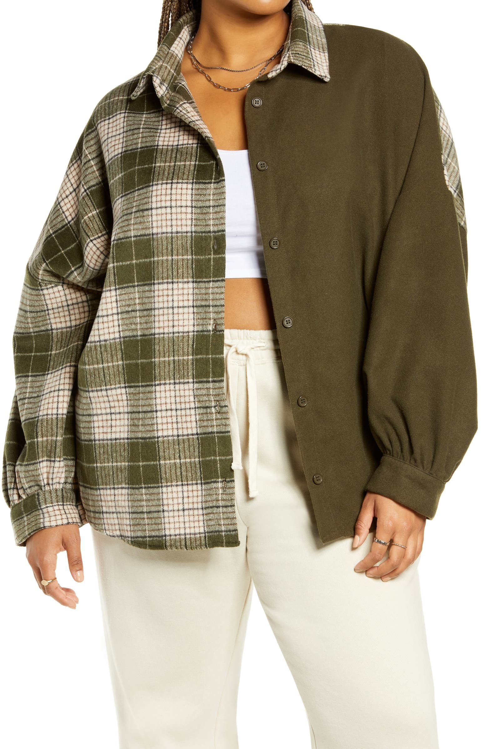 Printblock Plaid Button-Up Shirt | Nordstrom