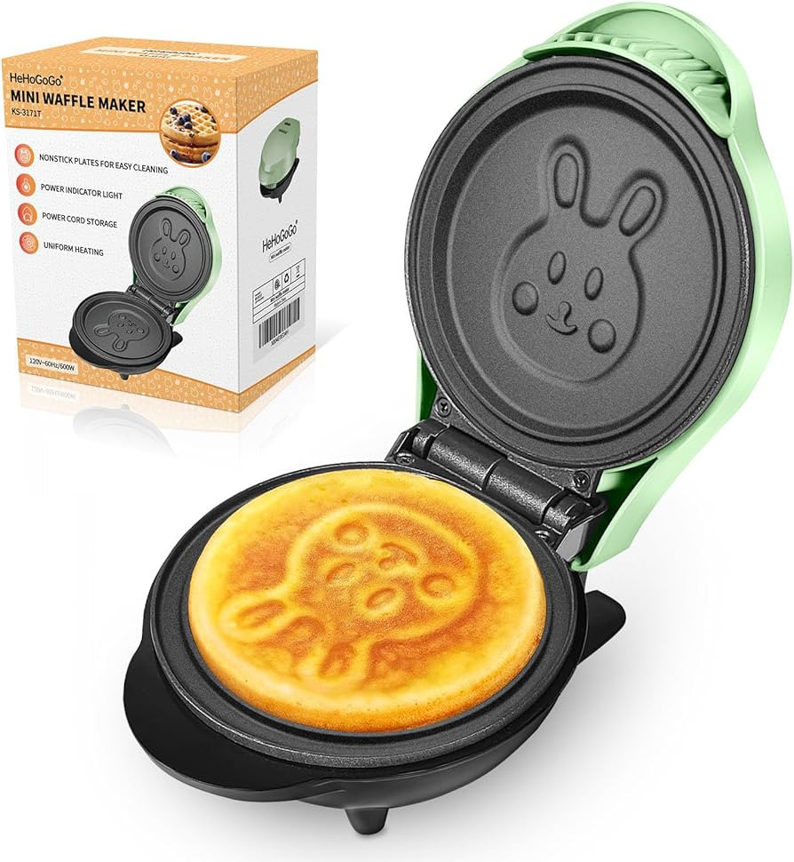 Mini waflera eléctrica waflera de hierro antiadherente de dibujos animados conejo forma pan para... | Amazon (US)