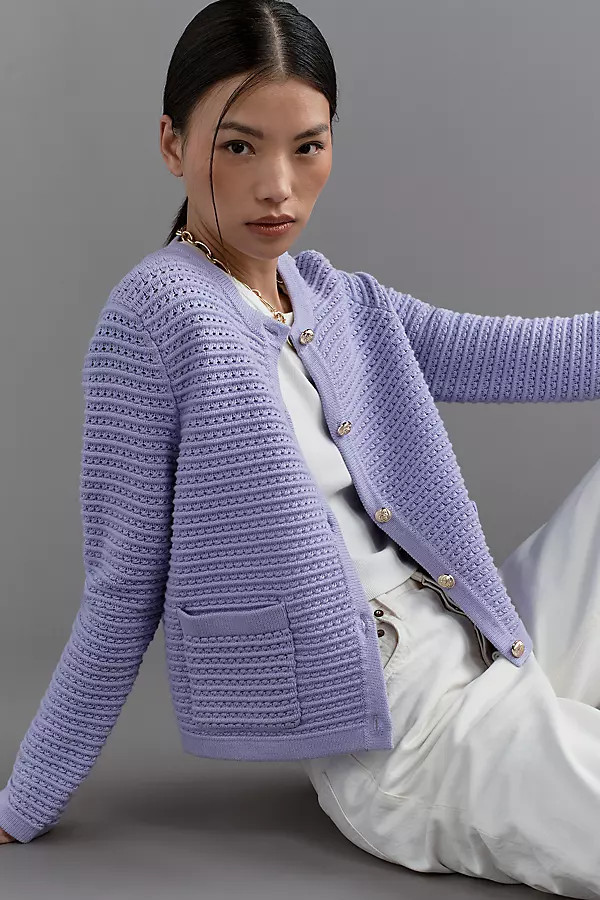 Cotton Knit Textured Jacket | Anthropologie (US)